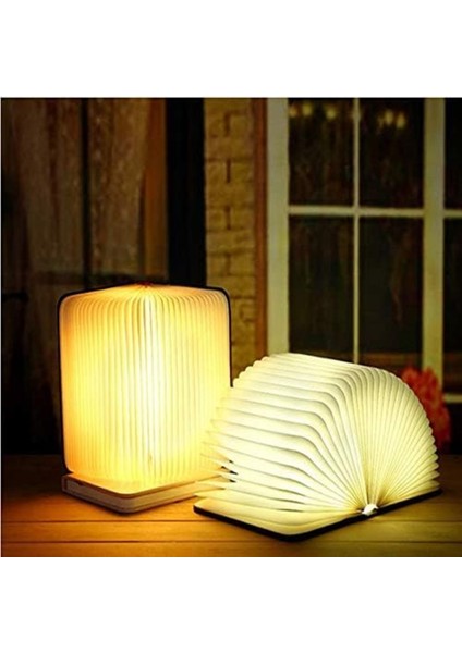 Vorrınc Ahşap Katlanır Kitap Lambası, Ambiyans Aydınlatması, Gece Lambası, Manyetik LED Işık, Dekoratif Işık, 360° Katlanabilir, Hediye Için Ideal (Siyah Ceviz) 21 x 16,5 x 2,5 cm