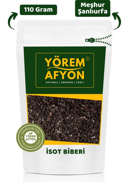 Yörem Afyon Meşhur Şanlıurfa Güneşte Kurutulmuş Keskin Tat Isot Biberi, Isı Otu | 110gr.