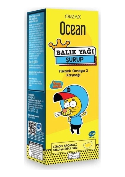 Ocean Balık Yağı Şurubu Omega 3 Limon Aromalı