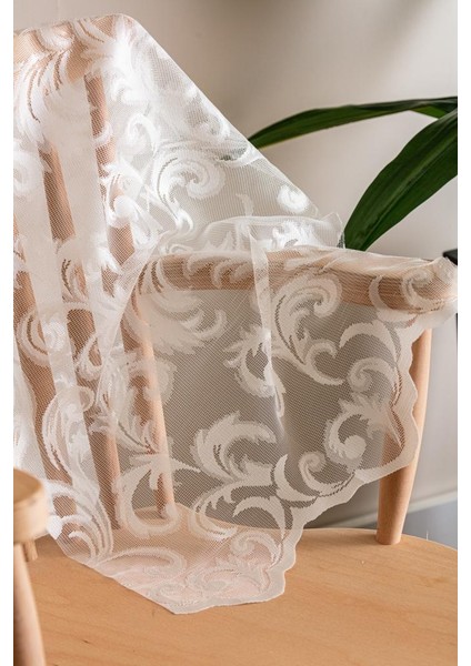 Kullanıma Hazır Ekru Renk Sarmaşık Desen (1x2.5) Orta Pile Tül Perde fırsatları