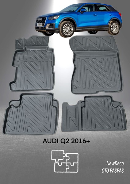 NewDeco Audi Q2 2016 Sonrasi Için 5,5d Carbon Style Havuzlu Paspas - Tpe Malzeme