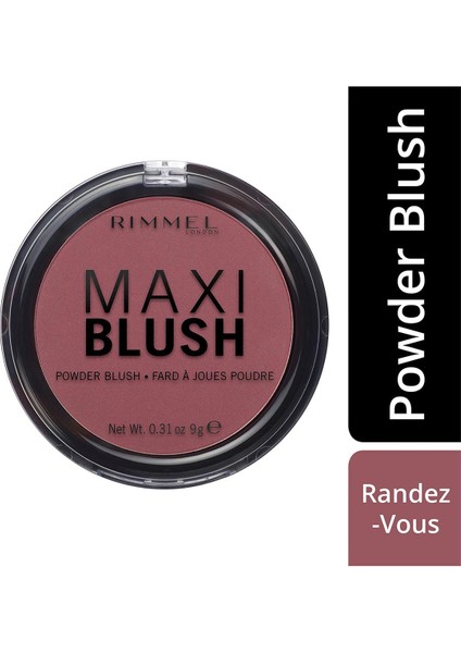 Rımmel Maxi Blush Pudra Allık Rendez Vous No:05 Doğal Görünüm ve Yüksek Pigmentasyon