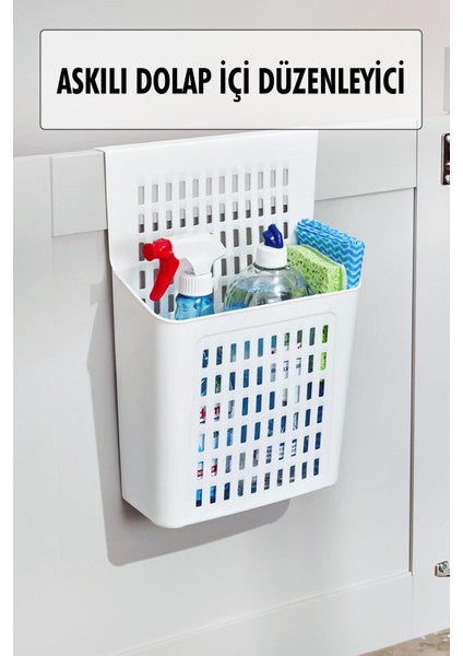 Askılı Dolap İçi Düzenleyici & Sepet Raf Organizeri & Çok Amaçlı Düzenleyici & Deterjanlık Şampuanlık