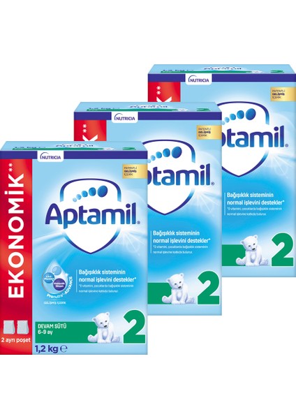 2 Devam Sütü Yeni Formül 1200 gr x 3 Adet