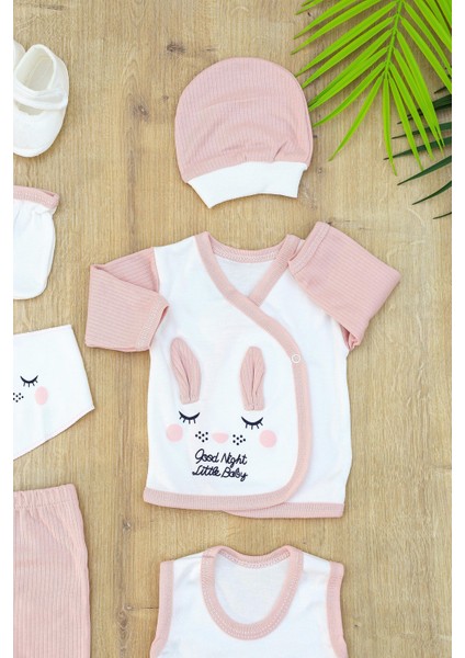 Kız Bebebek Sevimli Tavşan Yenidoğan Pembe 10 Lu Lüks Hastane Çıkışı Zıbın Seti STL6921 fırsatları