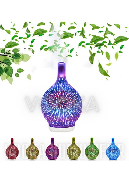 200 ml Uzaktan Kumandalı Aroma Difüzörü Ultrasonik Hava Nemlendirici 7 Renk Ledli Avokado Şekil