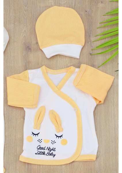 Kız Erkek Bebebek Sarı Sevimli Tavşan Yenidoğan Pembe 10 Lu Lüks Hastane Çıkışı Zıbın Seti STL6922 indirimleri