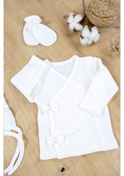 Kız Bebek Natural Pamuk Kumaş 5 Li Lüks Hastane Çıkışı Seti STL6872 fiyatları