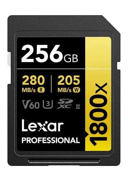256GB Professional 1800X Uhs-Iı V60 Sdxc Hafıza Kartı