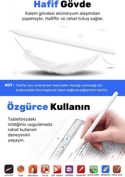 Ipad Yedek Uçlu Tablet Kalemi Ipad 6-7-8-9-10/mini 5-6/air 3-4-5/pro 1-2-3-4-5-6 Stylus Uyumlu