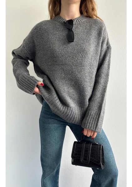 Kadın Bisiklet Yaka Oversize Kazak modelleri