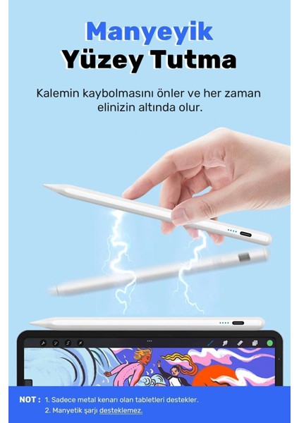 Conocer iPad Tablet Kalemi iPad 6-7-8-9-10/mini 5-6/air 3-4-5/pro 1-2-3-4-5-6 Dijital Göstergeli Stylus Pen