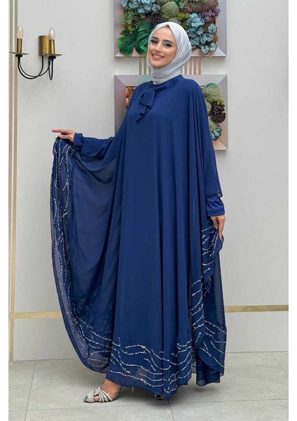 3927 Elbise Lacivert