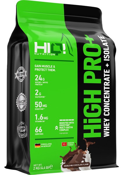 High Pro+ 2 kg Double Milk Chocolate Flavored