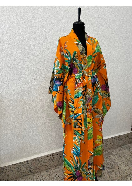 Turuncu Desenli Kimono modelleri