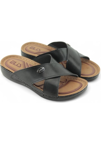 Kadın Kalın Çapraz Bant Metal Arma Detaylı Terlik