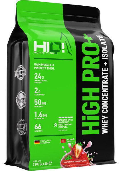 High Pro+ 2 kg Strawberry Milkshake Flavored