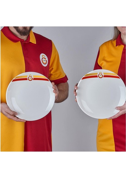 Dekomus Ile Lisanslı Galatasaray 6 Kişilik 12 Parça Porselen Servis Tabağı ve Pasta Tabağı Seti