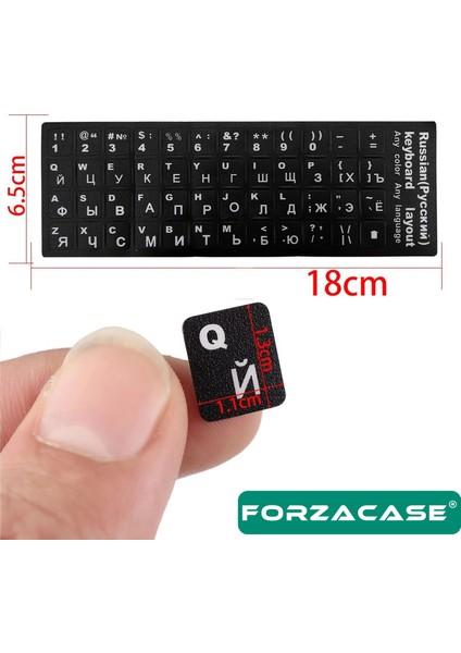 Forzacase Rusça Q Klavye Etiketi Laptop Macbook Pc Harf Sticker Çıkartma - FC757