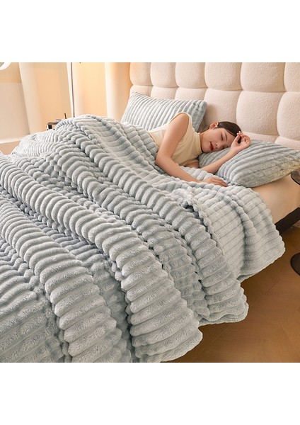 Tavşan Battaniye Yumuşak Rahat Kadife Battaniye 180*200CM Açık Gri (Yurt Dışından) fırsatları