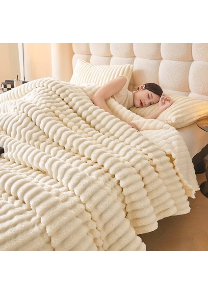 Tavşan Battaniye Yumuşak Rahat Kadife Battaniye 200*230CM Bej (Yurt Dışından) fırsatları