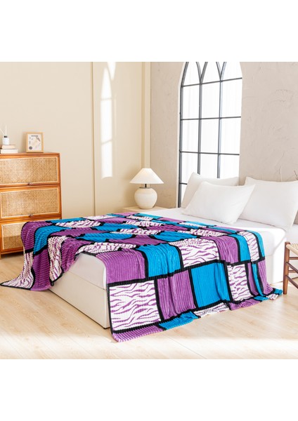 1 Parça Baskılı Ekose Battaniye Çok Amaçlı Battaniye 100*150CM Lake Mavi (Yurt Dışından) fiyatları
