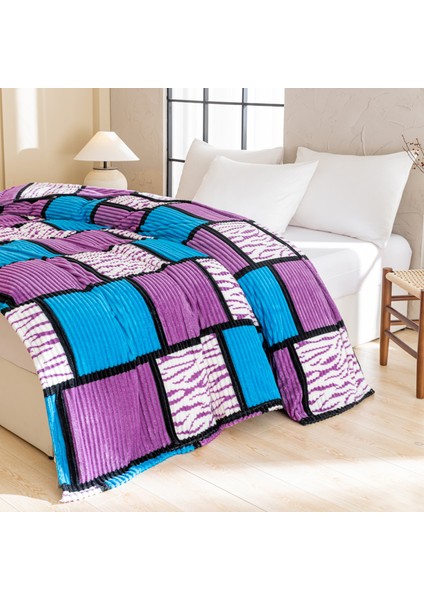 1 Parça Baskılı Ekose Battaniye Çok Amaçlı Battaniye 100*150CM Lake Mavi (Yurt Dışından) fırsatları