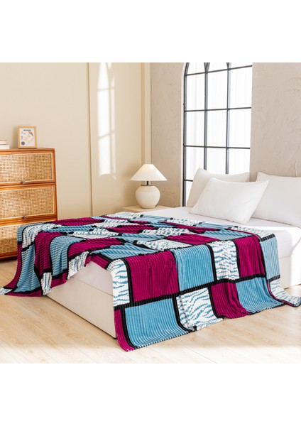 1 Parça Baskılı Ekose Battaniye Çok Amaçlı Battaniye 120*200CM Şarap Kırmızısı (Yurt Dışından) fiyatları