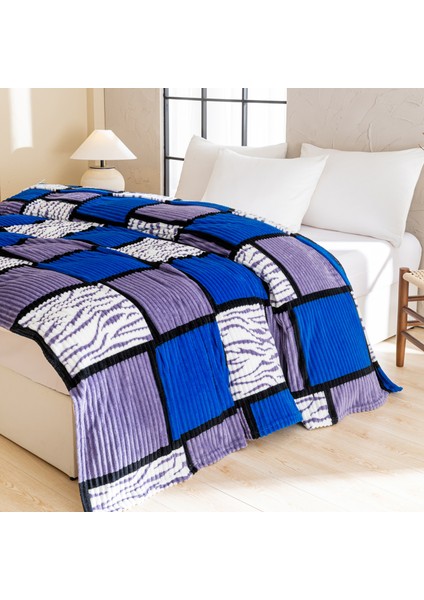 1 Parça Baskılı Ekose Battaniye Çok Amaçlı Battaniye 100*150CM Koyu Mavi (Yurt Dışından) modelleri