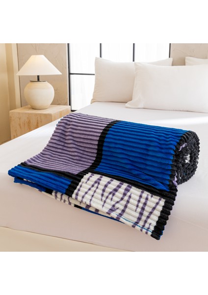 1 Parça Baskılı Ekose Battaniye Çok Amaçlı Battaniye 100*150CM Koyu Mavi (Yurt Dışından) indirimleri