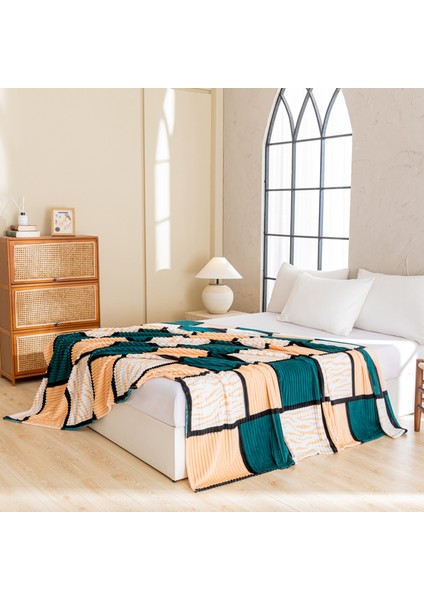 1 Parça Baskılı Ekose Battaniye Çok Amaçlı Battaniye 120*200CM Koyu Yeşil (Yurt Dışından) fiyatları