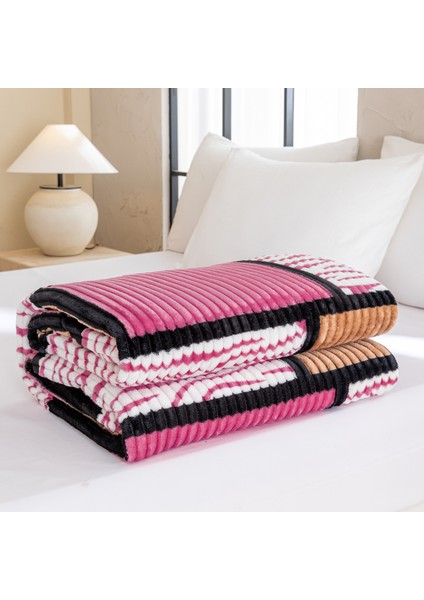 1 Parça Baskılı Ekose Battaniye Çok Amaçlı Battaniye 70*100CM Gül Pembe (Yurt Dışından)