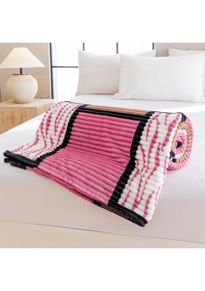 1 Parça Baskılı Ekose Battaniye Çok Amaçlı Battaniye 70*100CM Gül Pembe (Yurt Dışından)