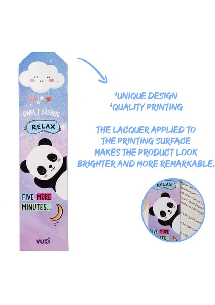 Panda Desenli Kağıt Kitap Ayracı