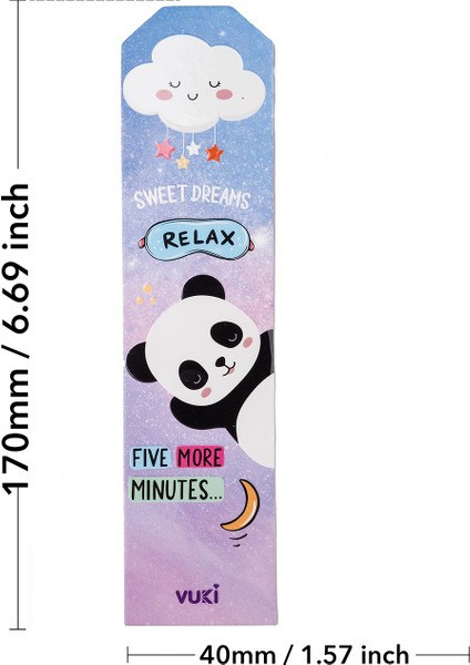 Panda Desenli Kağıt Kitap Ayracı