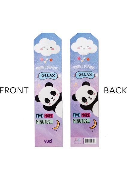 Panda Desenli Kağıt Kitap Ayracı