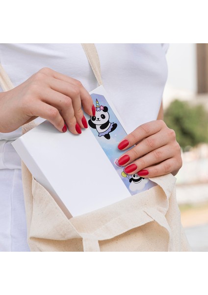 Panda Desenli Kağıt Kitap Ayracı