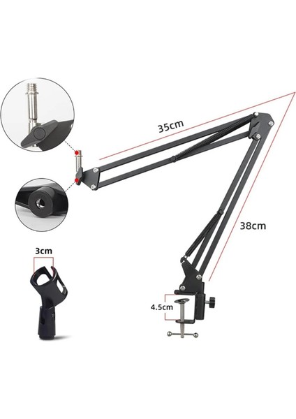 NWN21454 Pro Masa Tipi Mikrofon Standı Pop Filtre Stand
