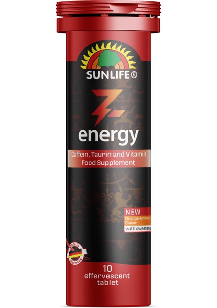 Z-Energy - Kafein, Taurin ve Vitamin Gıda Takviyesi