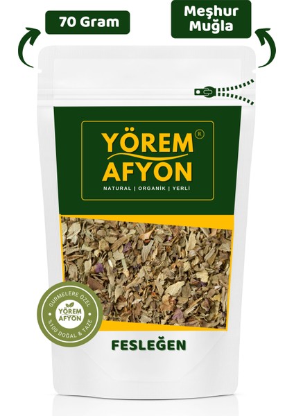 Yörem Afyon Meşhur Muğla Hoş Kokulu Güneşte Kurutulmuş Yerli Mahsul Fesleğen, Reyhan | 70gr.