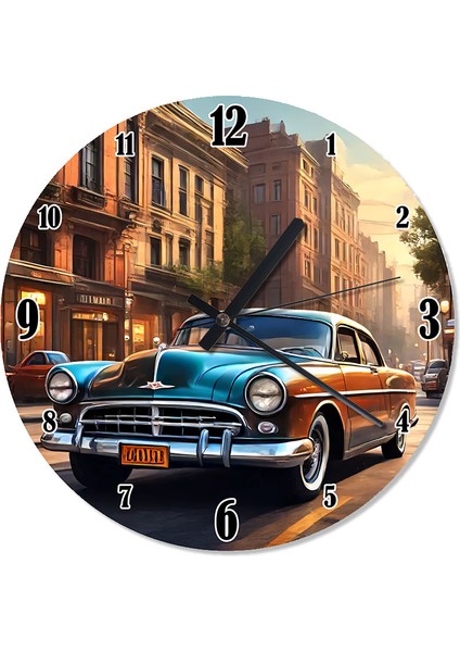 Klasik Mavi Araba Şekilli Duvar Saati