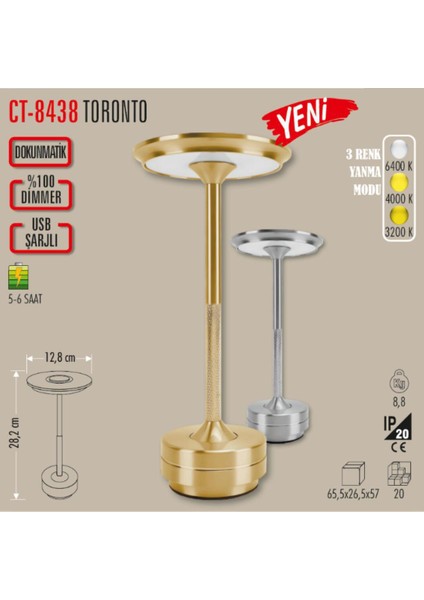 Toronto Şarjlı Masa Lambası