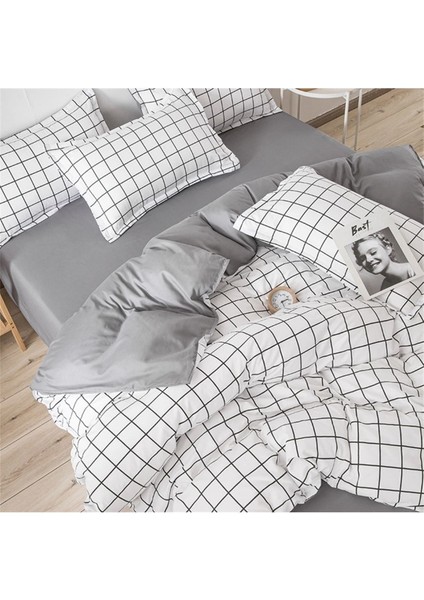 Tek Kişilik Nevresim Takımı I 160 x 220 I Beyaz-Siyah