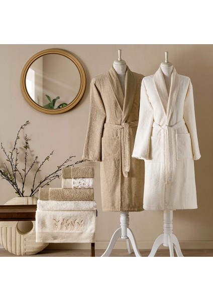Sway Pure Cotton Pamuk Aile Seti Krem Kum