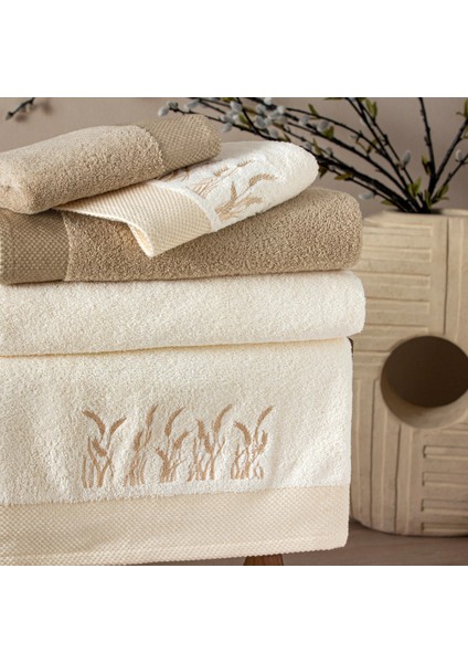 Sway Pure Cotton Pamuk Aile Seti Krem Kum