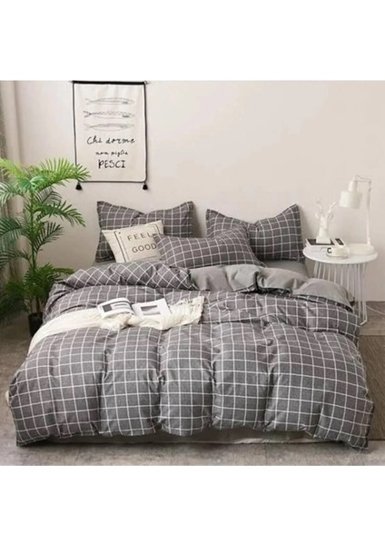 Çift Kişilik Nevresim Takımı I 220 x 240 I Füme-Beyaz
