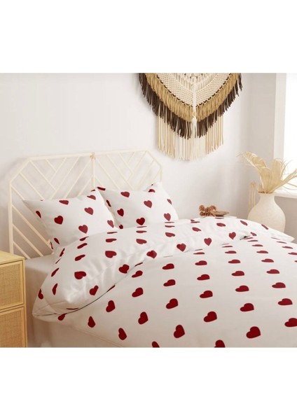 Tek Kişilik Nevresim Takımı Love Serisi (Çarşafsız) I 160 x 200 I Kırmızı fırsatları