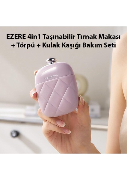 4in1 Tasinabilir Tirnak Makasi + Törpü + Kulak Kasigi Bakim Seti