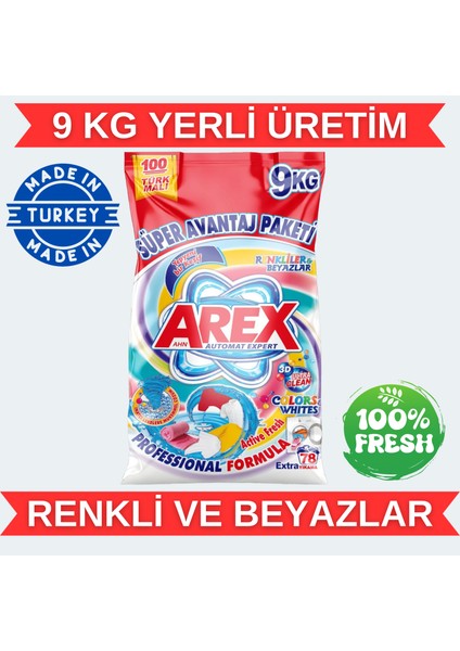 9 kg Renkli ve Beyazlar İçin Parfümlü Toz Çamaşır Deterjanı