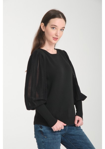 Kadın Kolu Dantenli Bluz 7292